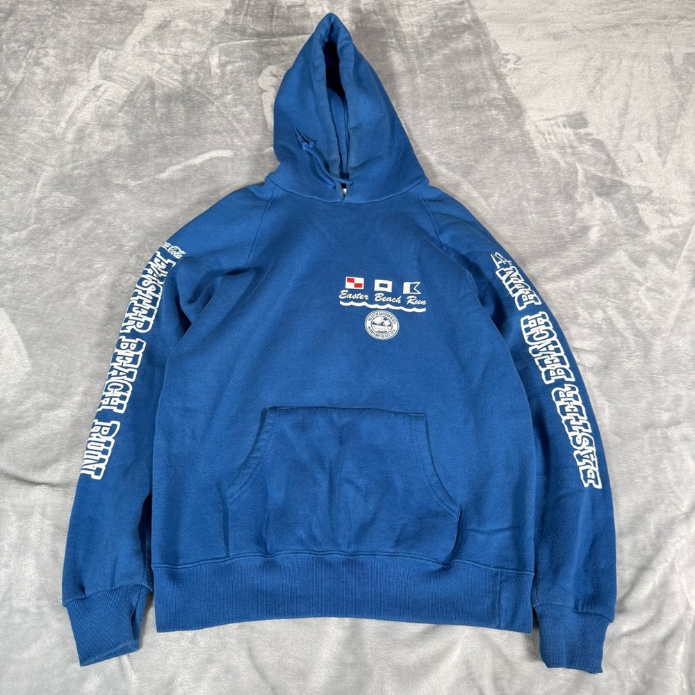 Vintage Daytona Beach Easter Run Hoodie Mens L (Fits Slim M) Coca Cola Blue 90s